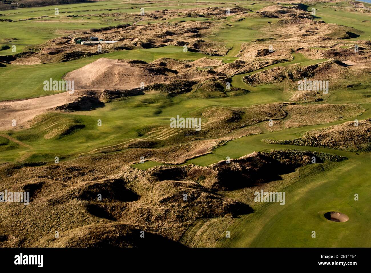 Vista aerea del Wallasey Golf Club, Wallasey, Wirral - Regno Unito Foto Stock