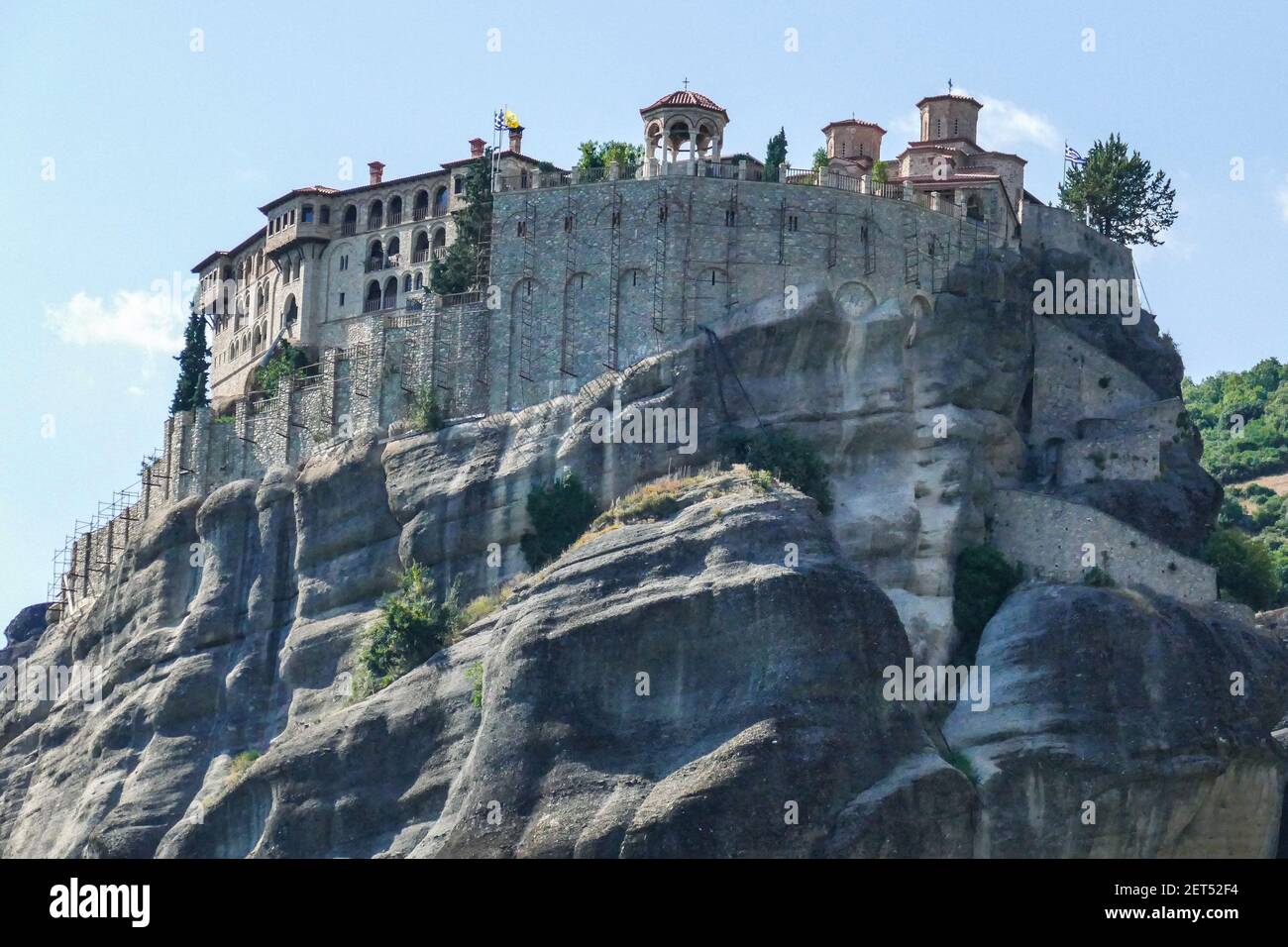 Grecia, Monte Athos, Monastero del Grande Meteoron, Monastero della Trasfigurazione. La Grande Meteora, o Monastero della Trasfigurazione, è un Orto Foto Stock