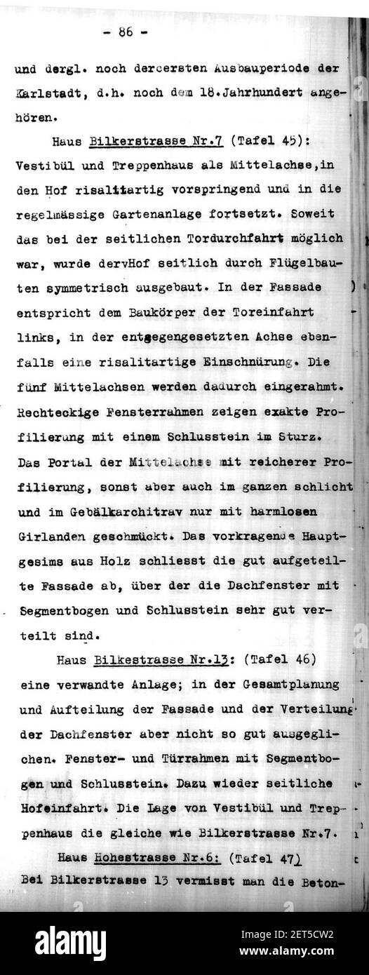 Paul Sültenfuß (1872-1937), Das Düsseldorfer Wohnhaus bis zur Mitte des 19. Jahrhunderts, (Diss. SACHEN), 1922, S. 86. Foto Stock