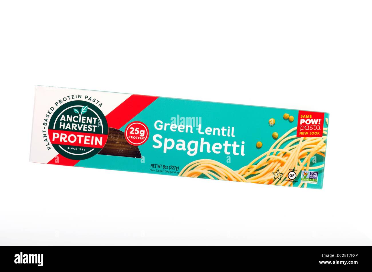 Green Lentil senza glutine non OGM Spaghetti a base di piante di pasta proteica È senza glutine Foto Stock