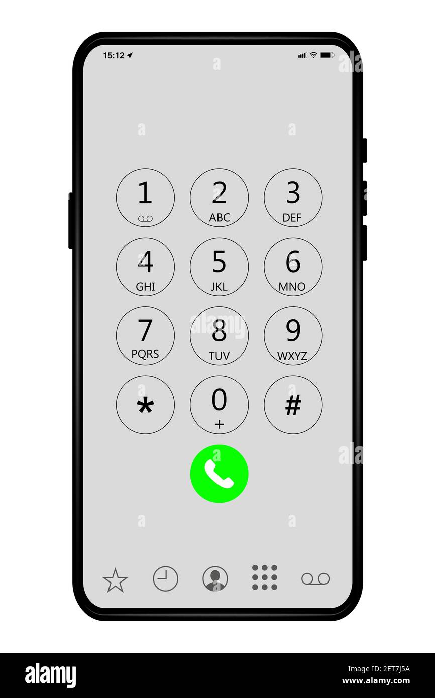 Tastiera con numeri e lettere sullo schermo del telefono. Tastiera  dell'interfaccia utente per smartphone. Modello di tastiera su un  dispositivo touch. Illustratio vettoriale Immagine e Vettoriale - Alamy