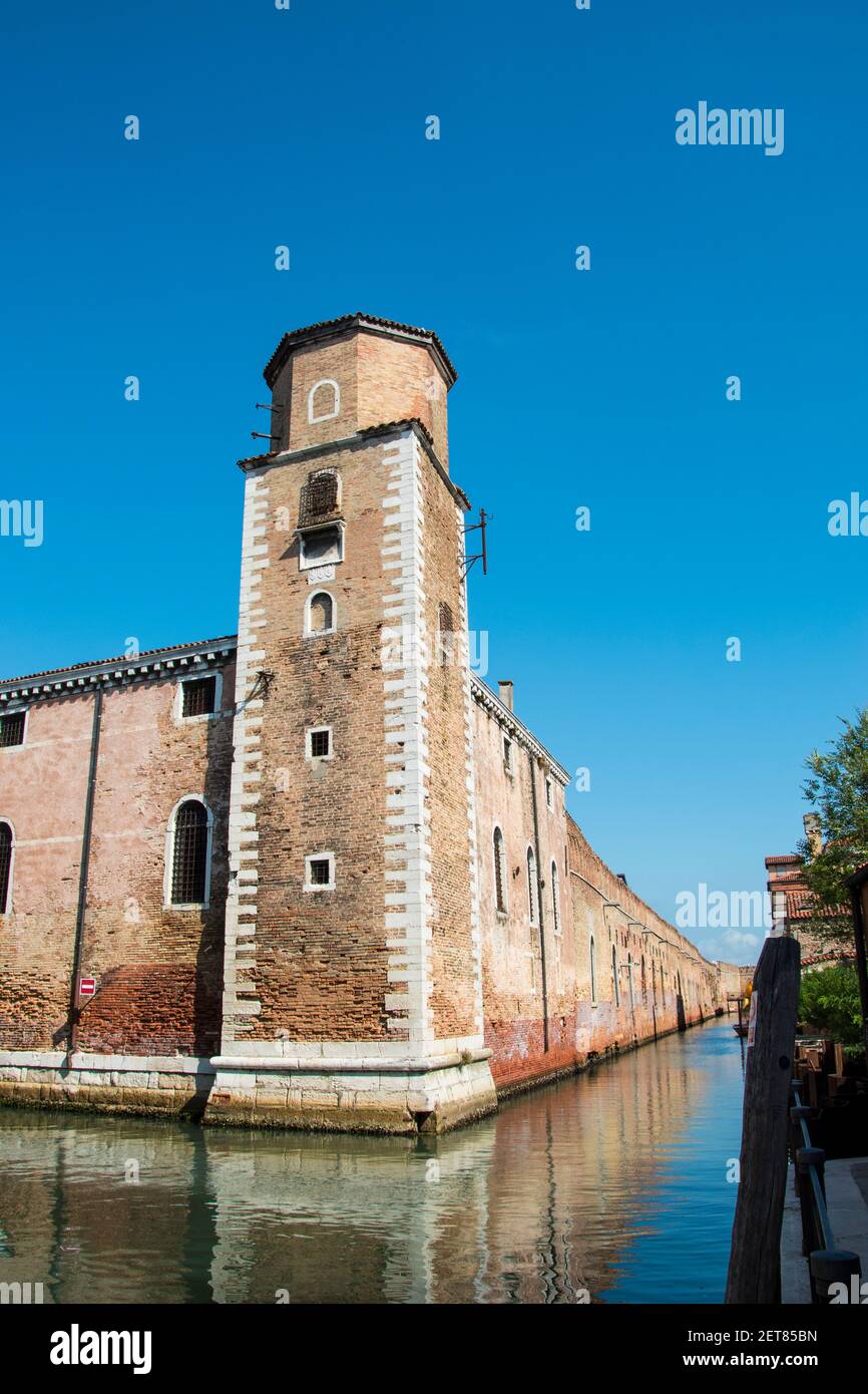 L'Arsenale di Venezia, antico cantiere navale, nella città di Venezia, Italia, Europa Foto Stock