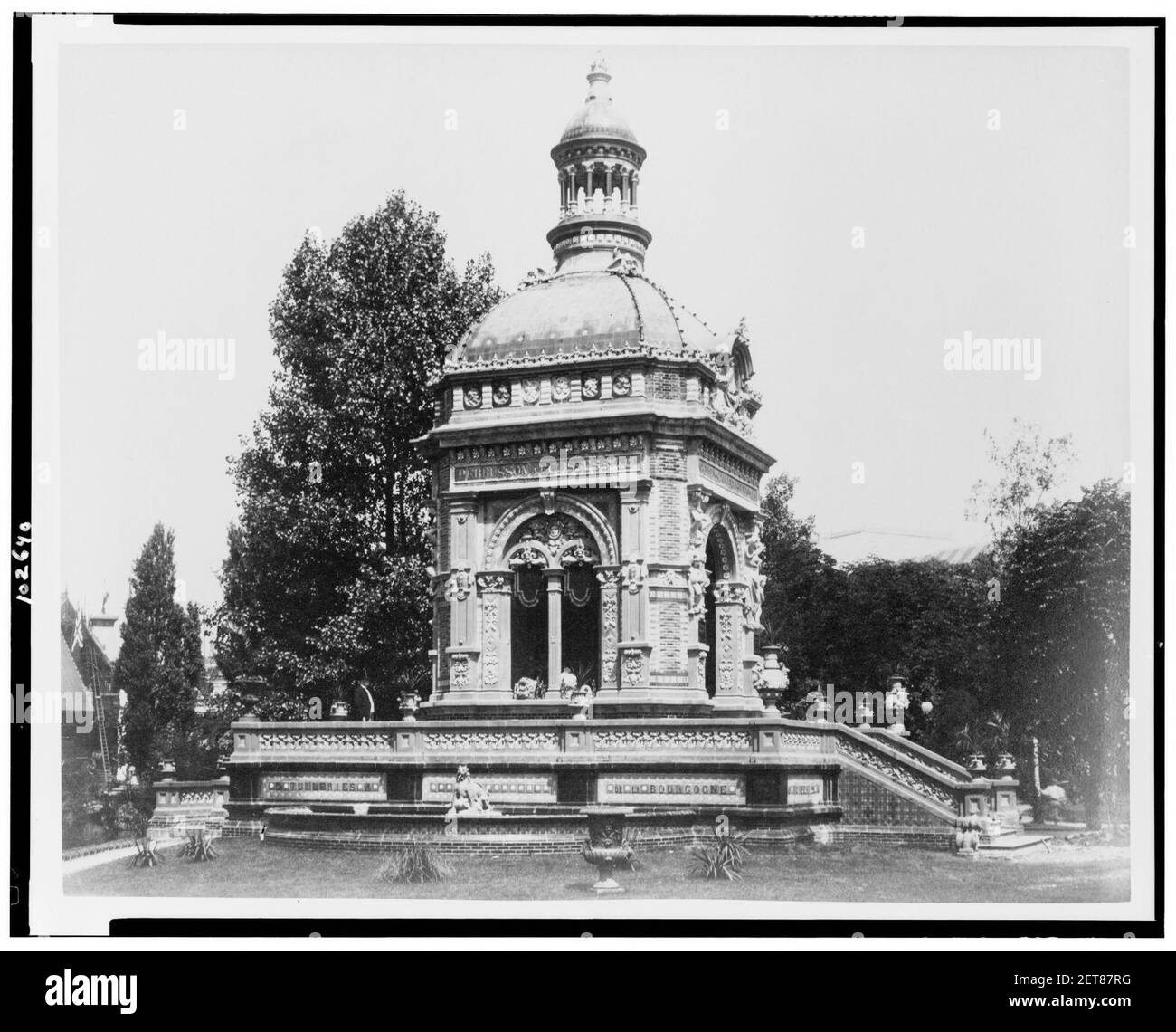 Pavilion Perusson, presentano dei mattoni, smalti, terre-cotta e ceramiche, per M. Perusson e Desfontaines, architetto T. Ferret, Esposizione di Parigi, 1889 Foto Stock