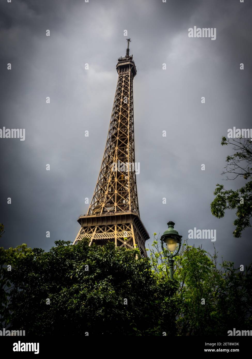 La famosa Torre Eiffel di Parigi, Francia Foto Stock