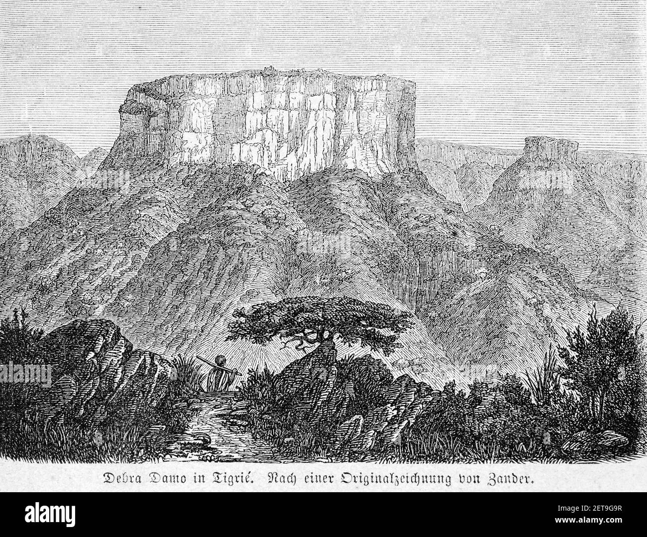 Montano piatto bedre Samo in TigrayAbyssina, Etiopia, Africa orientale, Dr. Richard Andree, Abessinien, Land und Volk, Lipsia 1869 Foto Stock