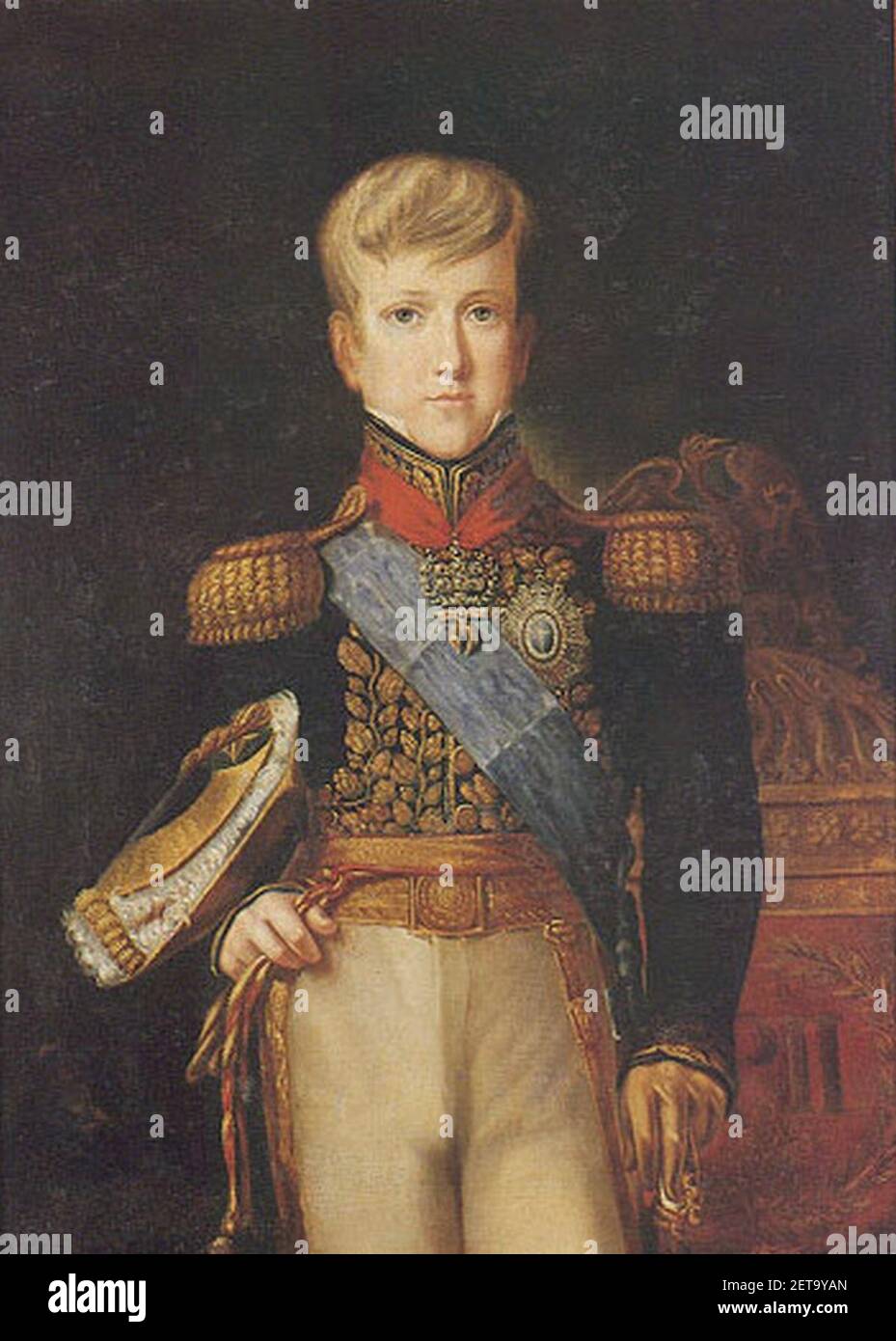 Pedro II aos 12 anos. Foto Stock
