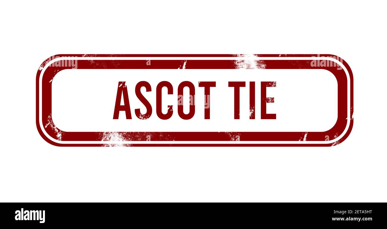 cravatta ascot - pulsante grunge rosso, timbro Foto Stock