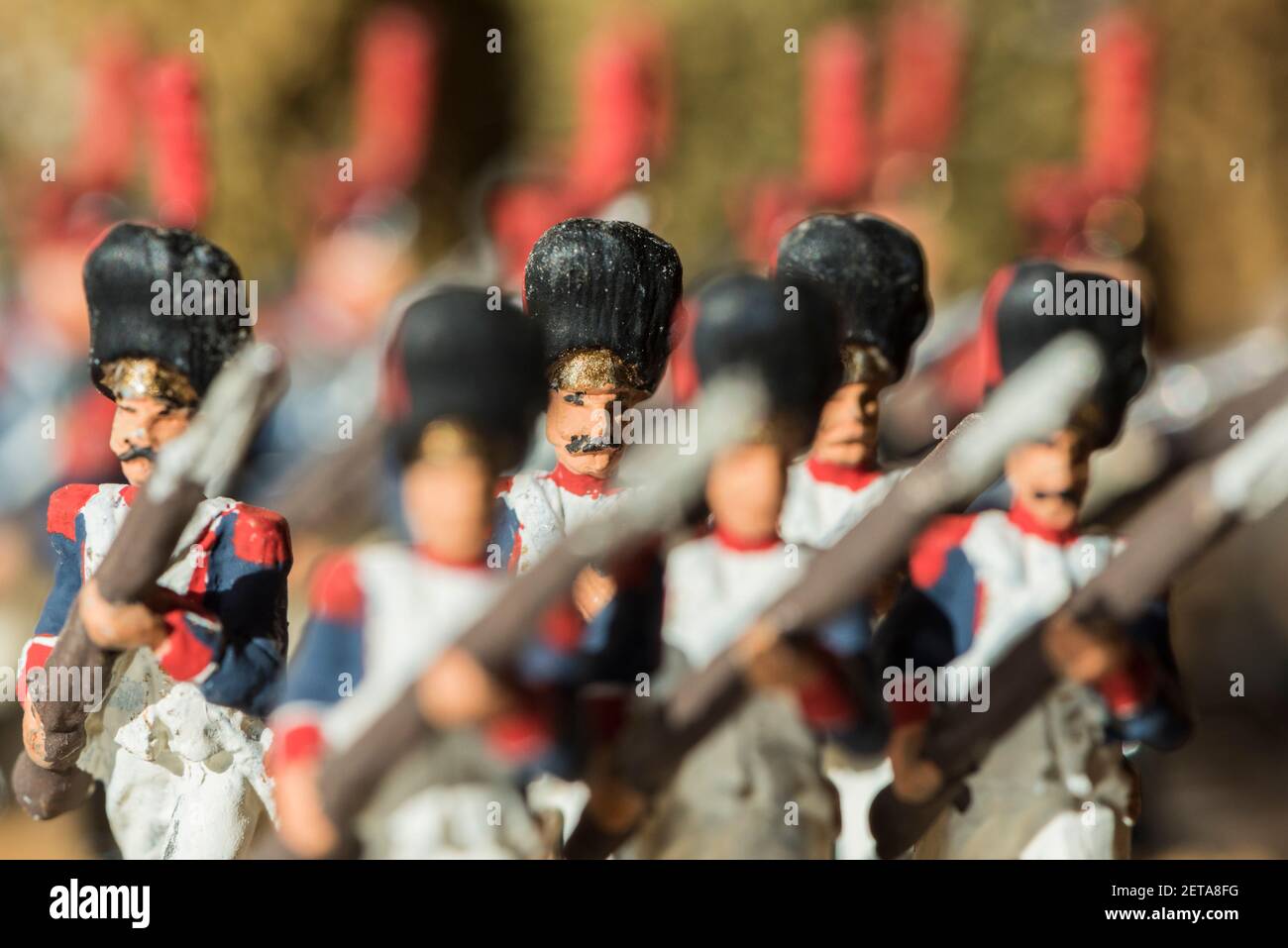 Figure di wargames - Grenadiers francesi napoleonici Foto Stock