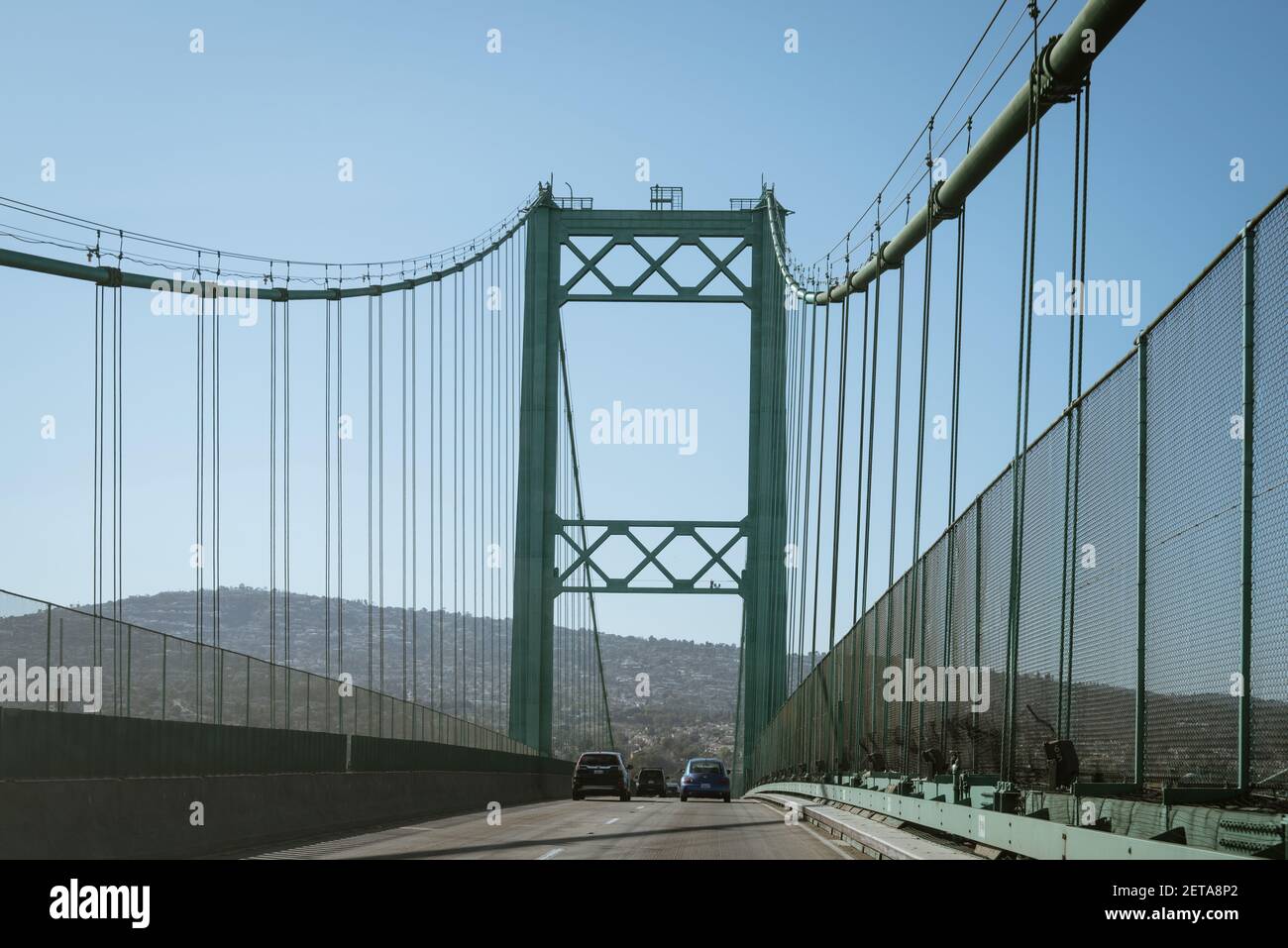 Il ponte Vincent Thomas a San Pedro, porto di Los Angeles. Foto Stock