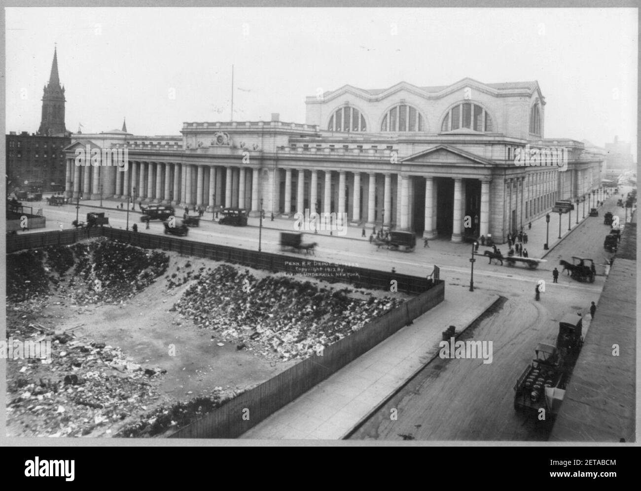 Pennsylvania Railroad Station, New York City, dal 6 Ave. Foto Stock