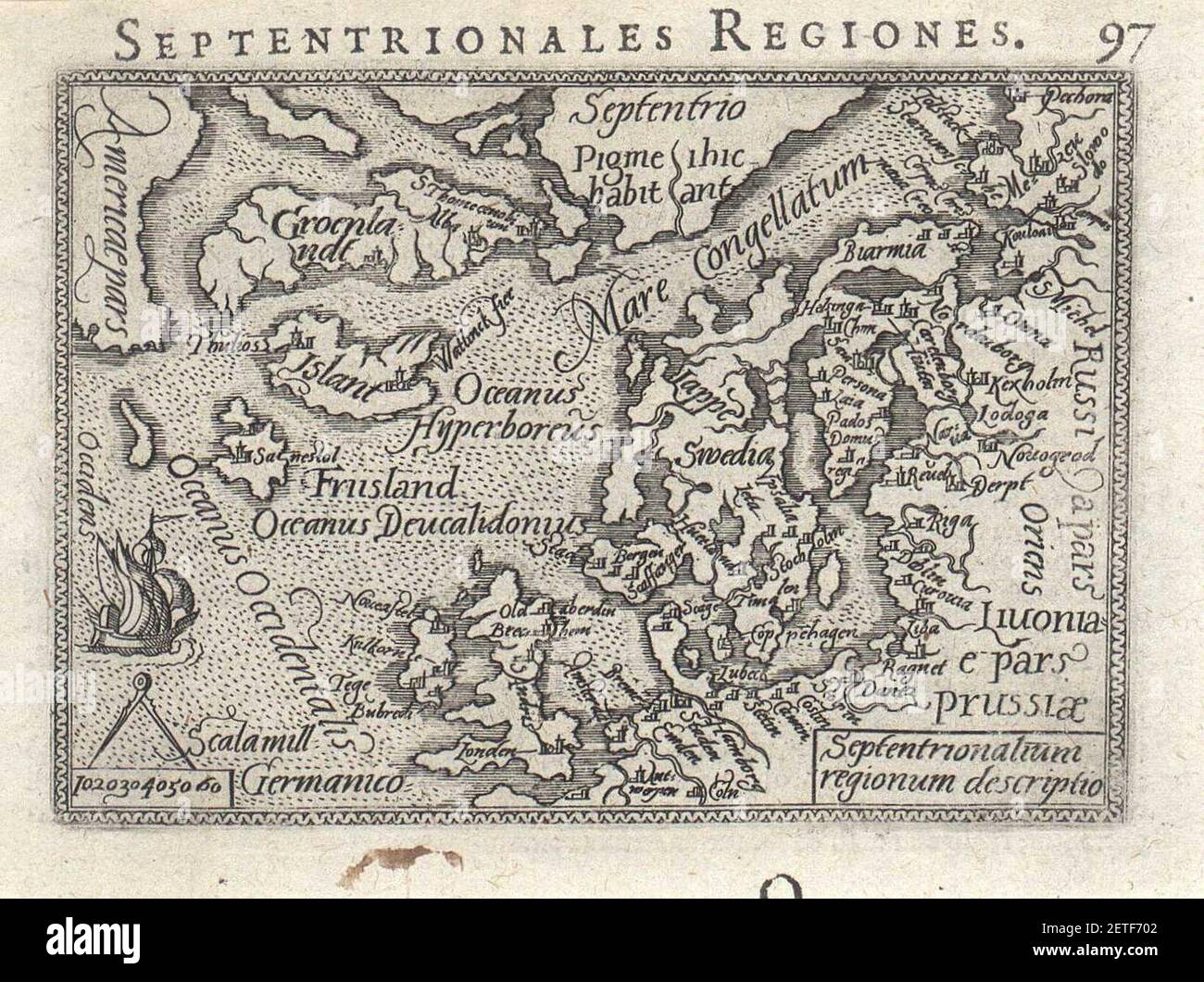 Philip Galle - Septentrifonalium regionum descriptio - 1577. Foto Stock
