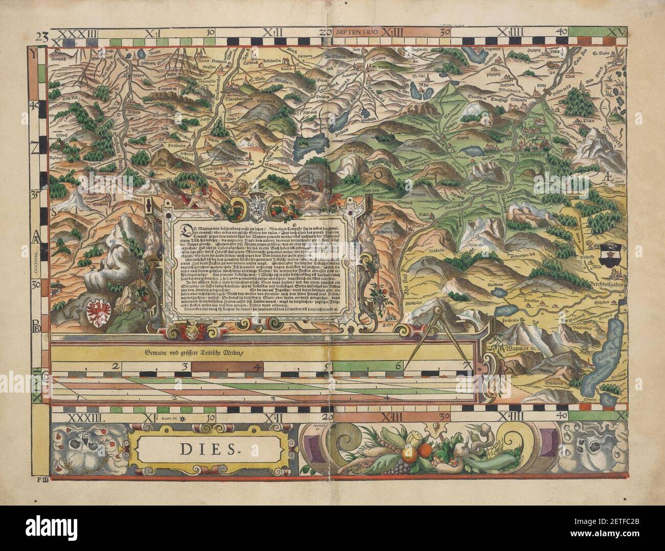 Philipp Apian - Bairische Landtafeln von 1568 - Tafel 23. Foto Stock