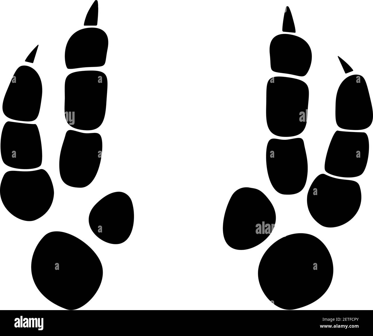 L'impronta dei dinosauri traccia l'illustrazione vettoriale. Sfondo con zampa, artiglio predatore. Illustrazione dell'impronta dei dinosauri perfetta per il tessuto, il wrap e il wallp Illustrazione Vettoriale