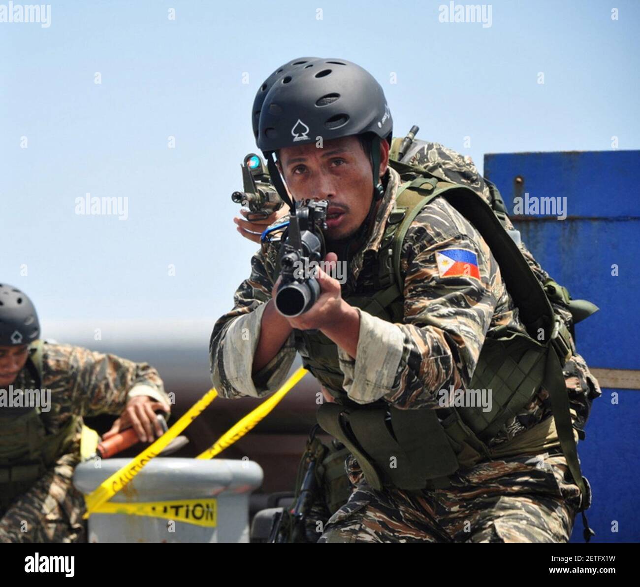 Soldati delle forze speciali della marina filippina. Foto Stock