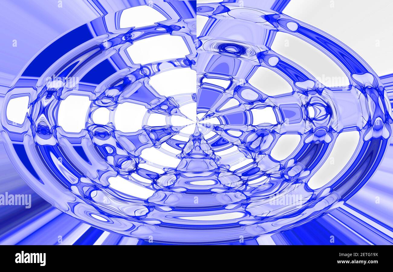 astratto sfondo blu.linee blu ondulate su sfondo bianco Foto Stock