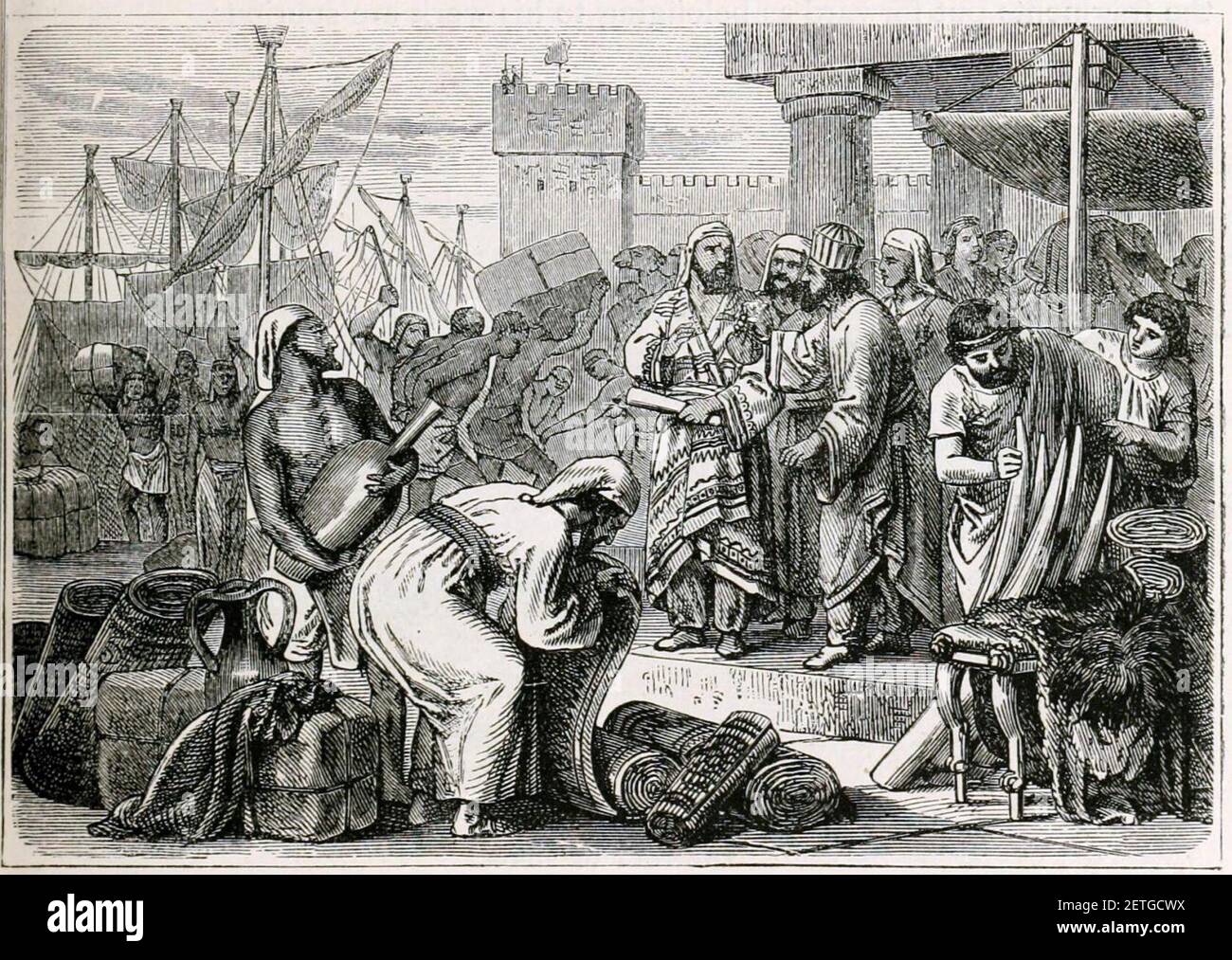 Mercanti e commercianti fenici. Foto Stock