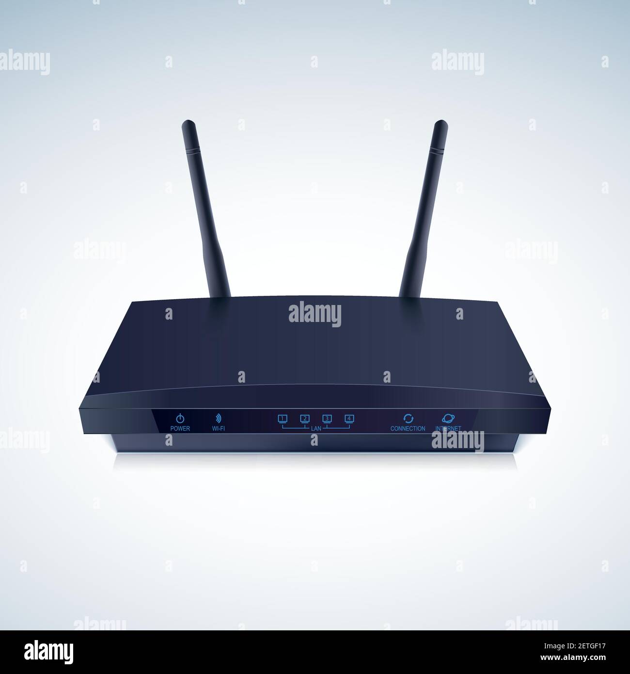 Router wireless Realisti Illustrazione Vettoriale