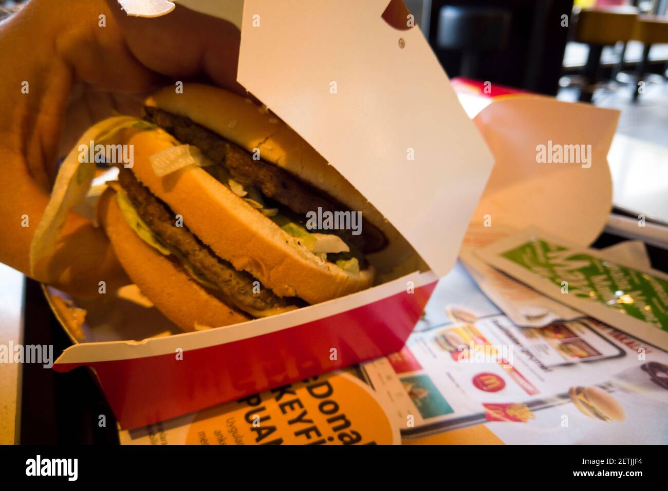 istanbul/Turchia - Gennaio 29 2020 : mc donalds grande mac menu più vicino colpi Foto Stock