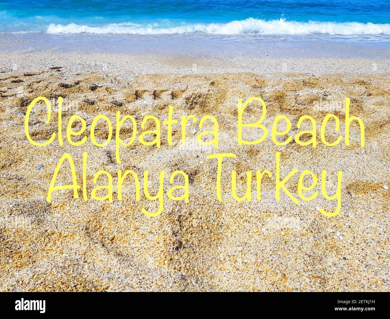 Spiaggia del Mare d'Oro di Cleopatra ad Alanya, Turchia Foto Stock
