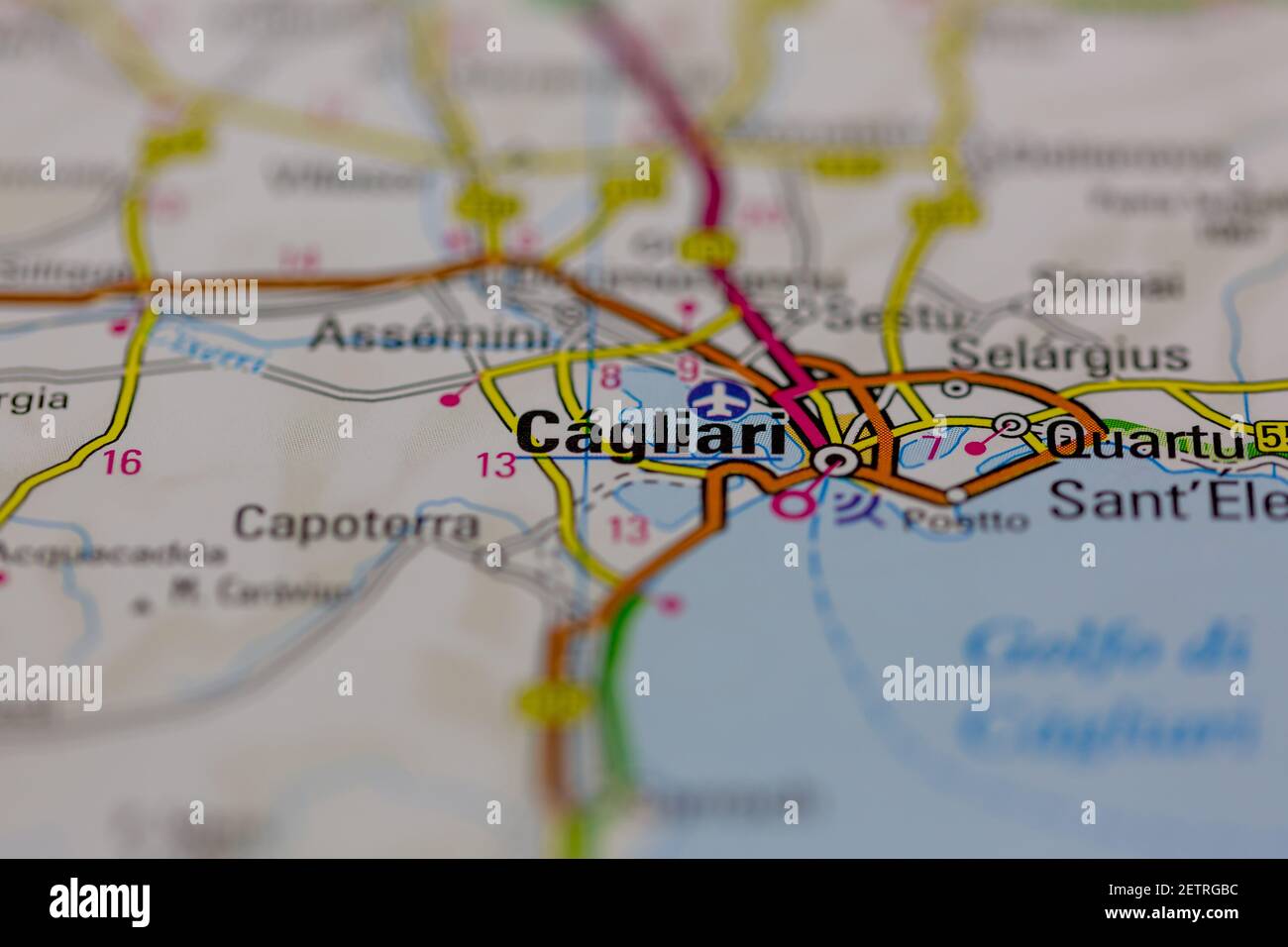 Cagliari map immagini e fotografie stock ad alta risoluzione - Alamy