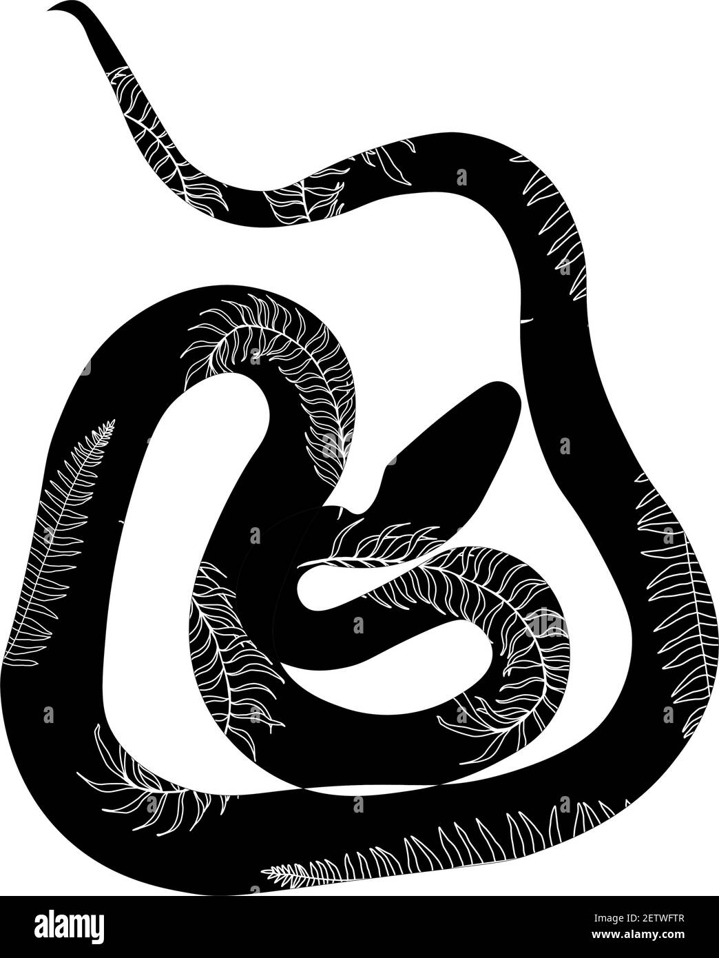 Anaconda serpente o boa costrictor. Cobra è velenosa. Serpente Viper. Stampa decorativa per abiti. Adiacente Illustrazione Vettoriale