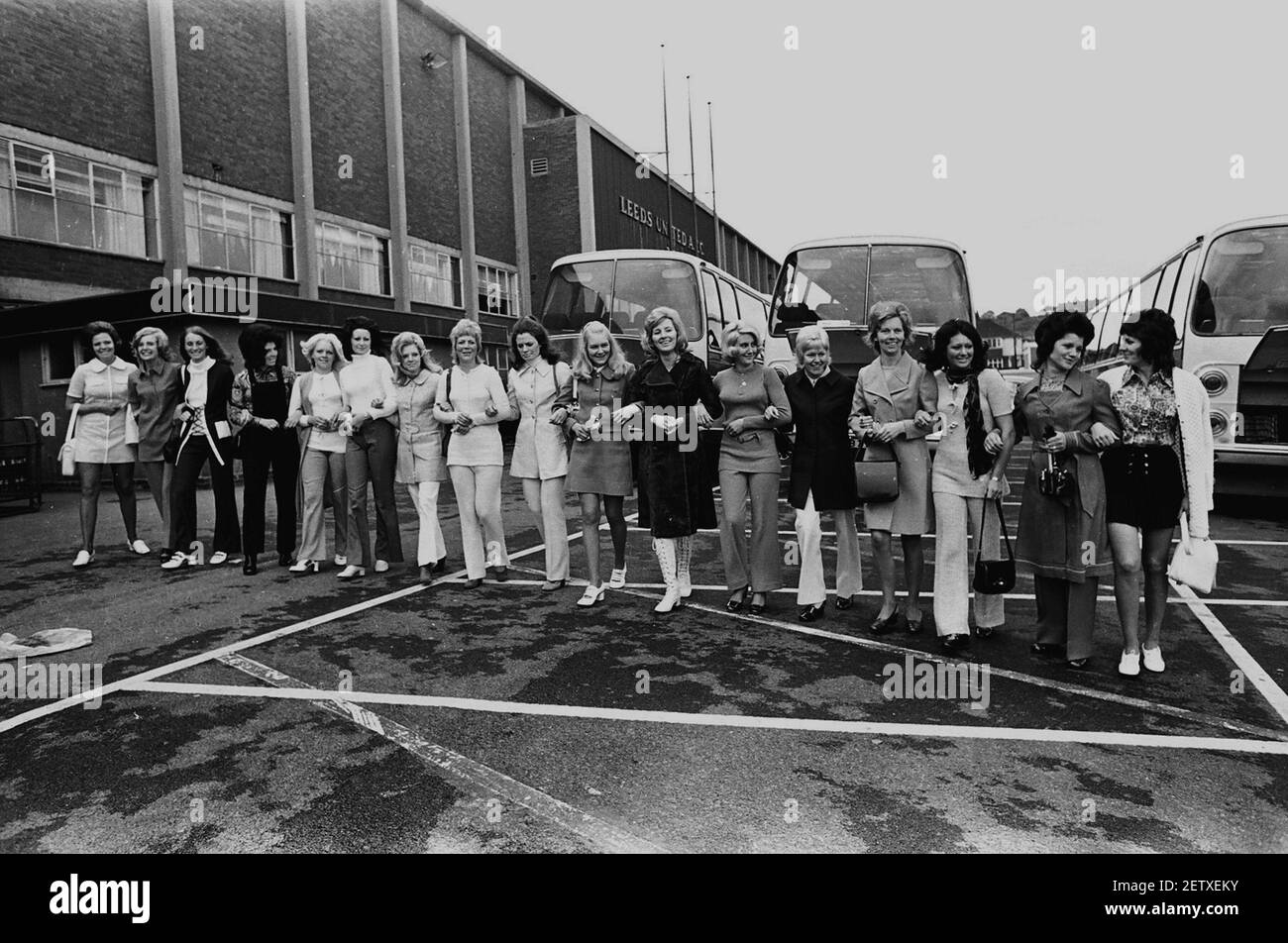 Formazione del team Leeds United FC 1971 luglio Foto Stock