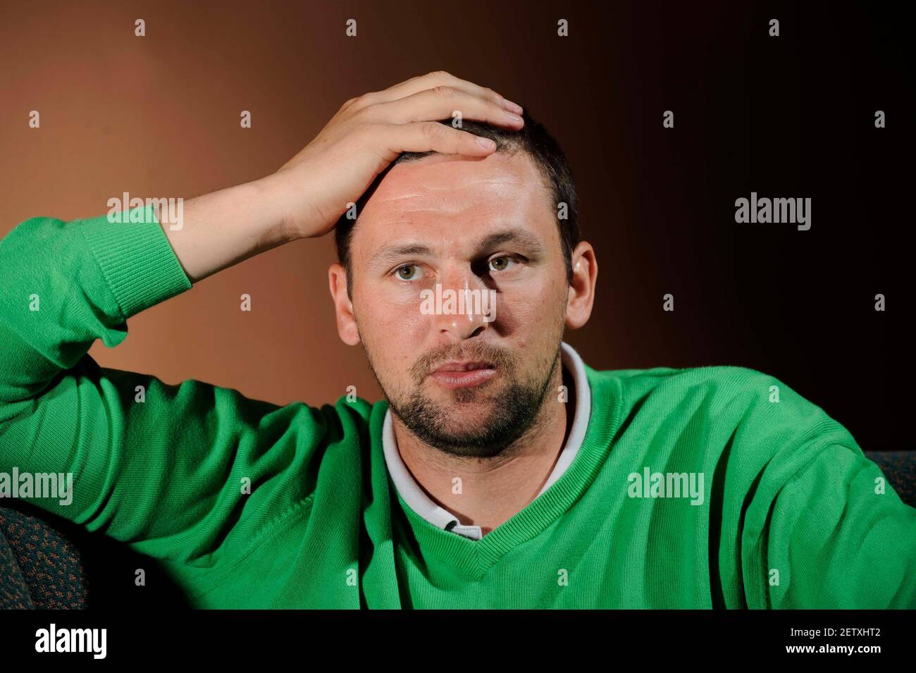 Steve Harmison del Durham County Cricket Club 13/4/2010. IMMAGINE DAVID ASHDOWN Foto Stock