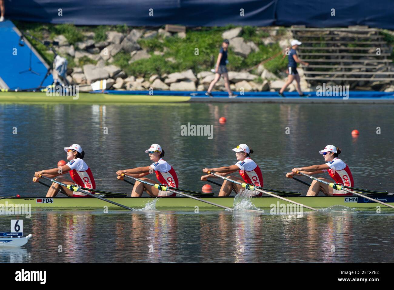 Linz, Austria, Sabato, 31 Agosto 2019, Campionato Mondiale di canottaggio FISA, finale quadrupla Donna, W4X, [credito obbligatorio; Peter SPURRIER/Intersport Images] 15:20:26 31/08/2019 Foto Stock