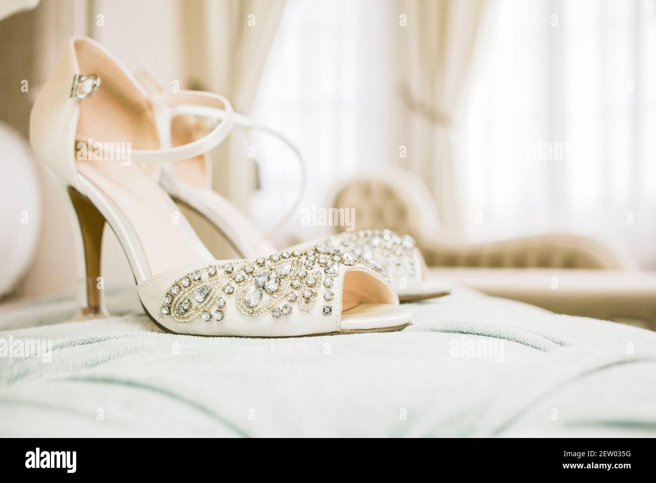 Scarpe da sposa Foto Stock