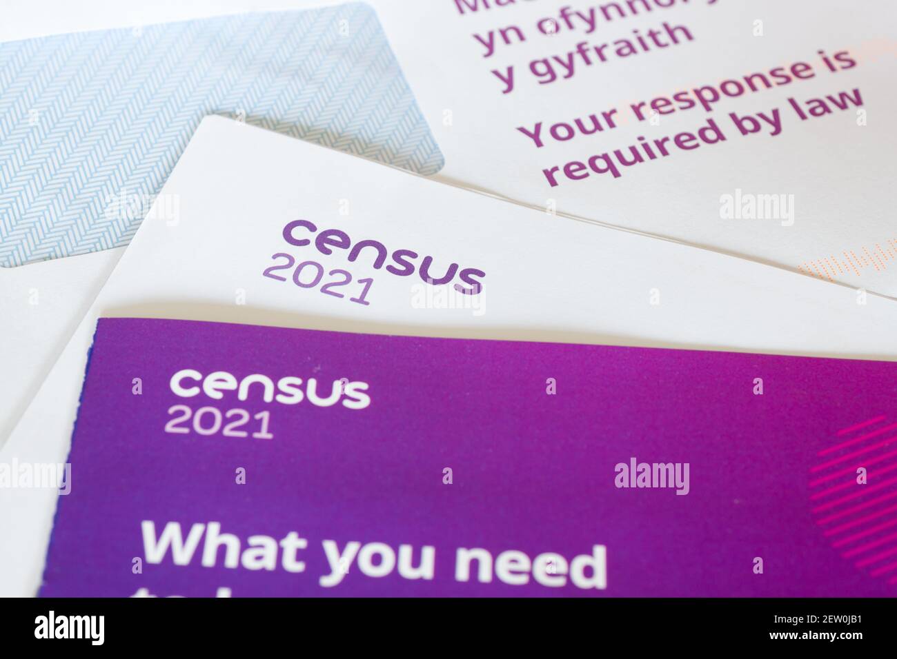 Lettera e guida per il censimento del Regno Unito del 2021 Dall'Ufficio di statistica nazionale con i dati da essere Raccolti da Domenica 21 Marzo 2021 Foto Stock