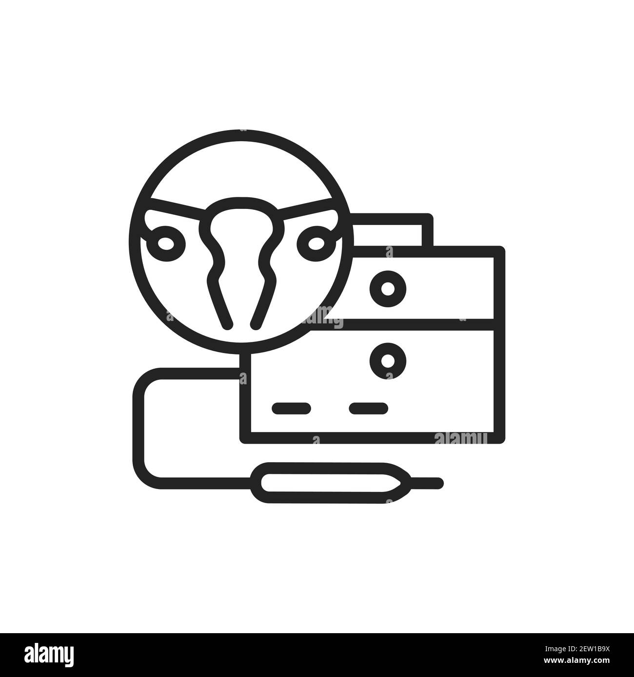 Icona del colore della linea patologica cervicale del trattamento laser. Pittogramma per pagina web, app mobile, promo. Illustrazione Vettoriale