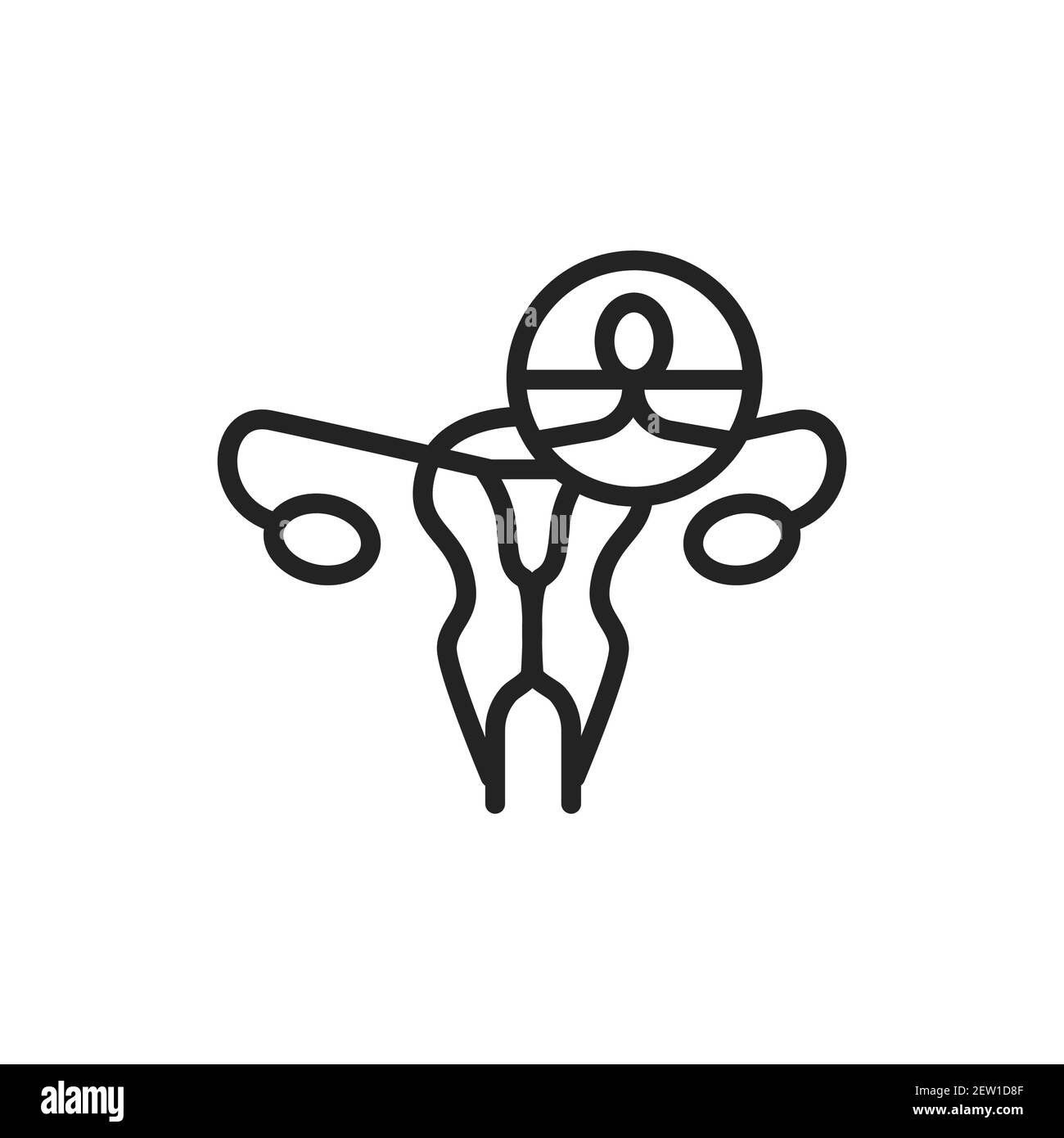 Icona a colori della linea di sterilizzazione femminile. Pittogramma per pagina web, app mobile, promo. Illustrazione Vettoriale