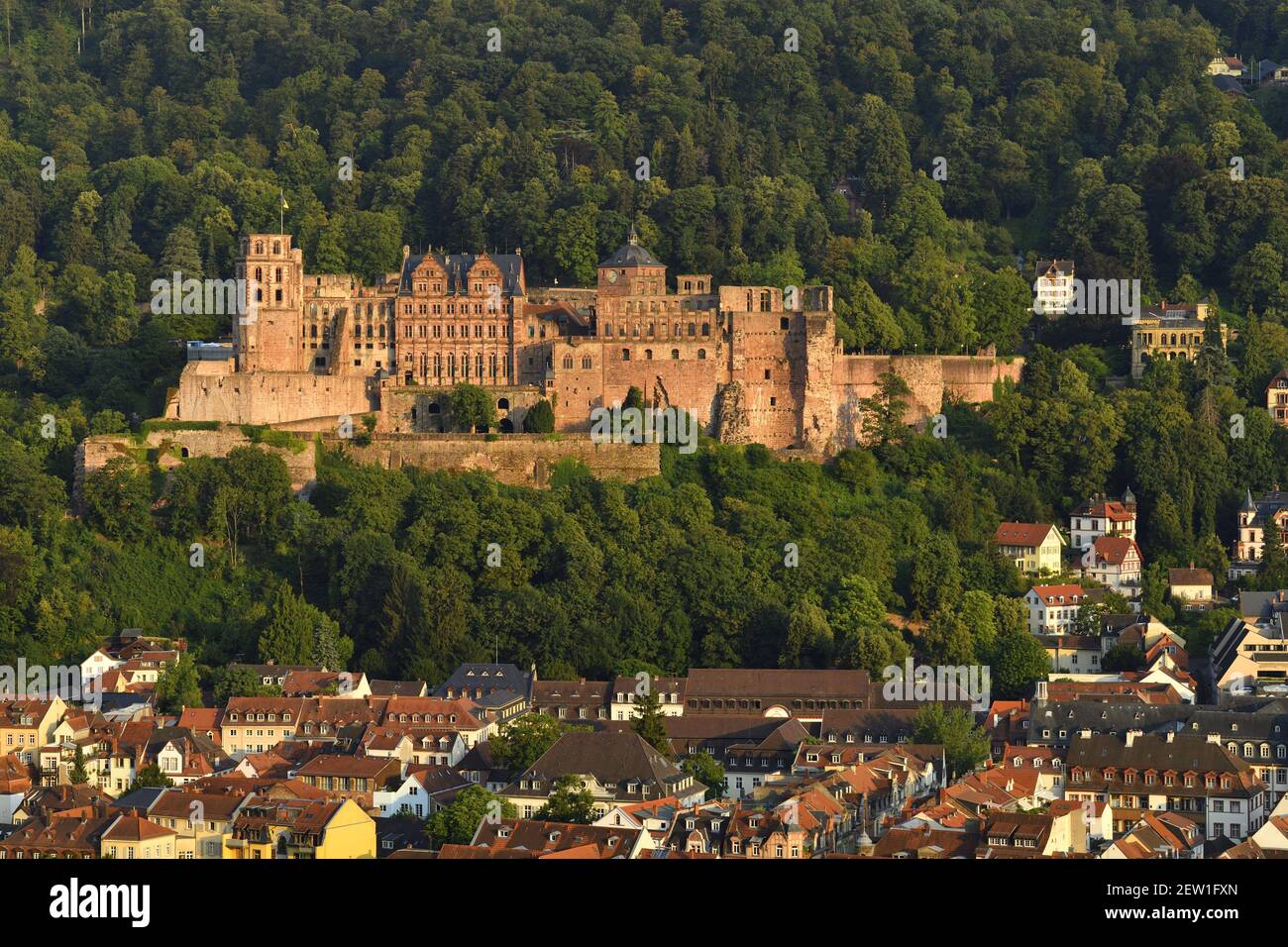 Germania, Baden Wurttemberg, Heidelberg, la città e il castello Foto Stock
