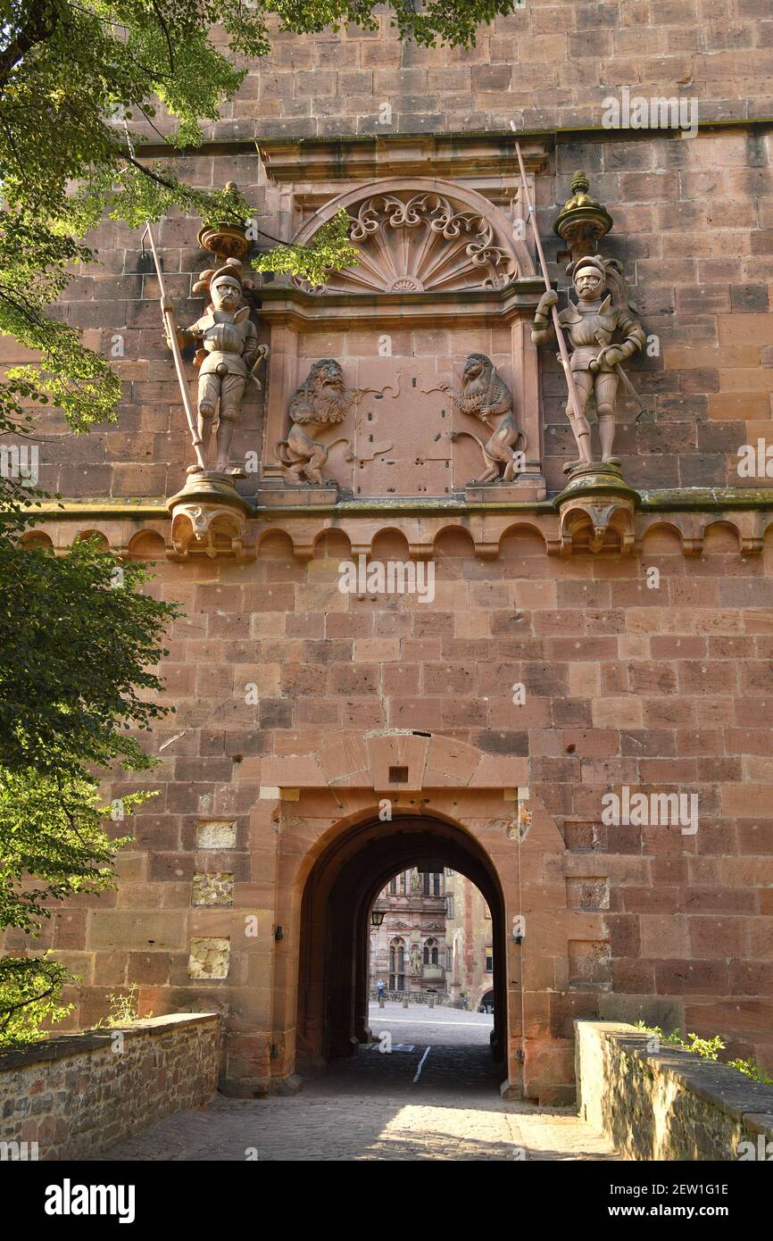 Germania, Baden Württemberg, Castello di Heidelberg, Torturm Foto Stock