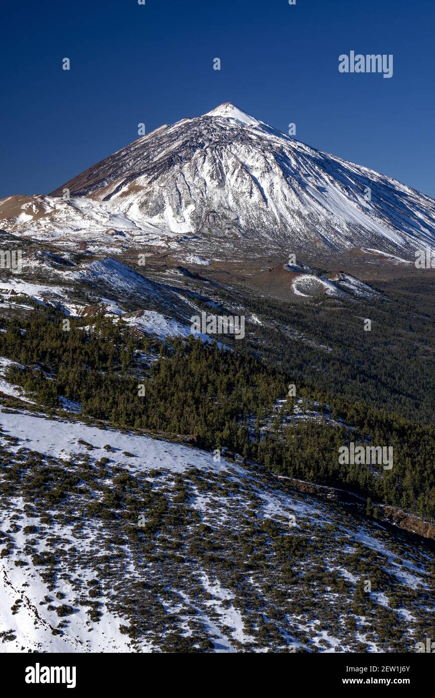 Spagna, Isole Canarie, isola di Tenerife, il Monte Teide è alto 12,198 metri Foto Stock
