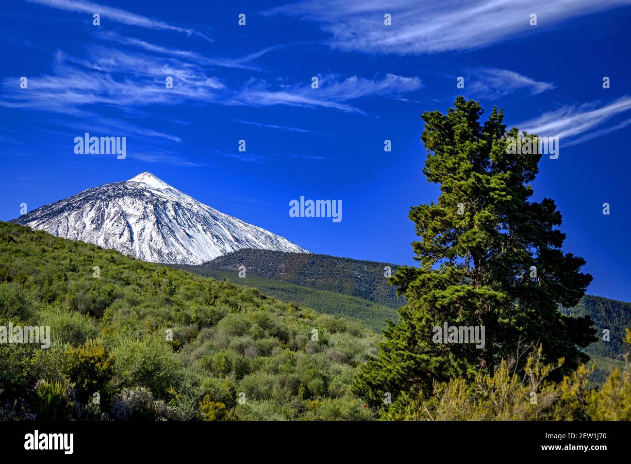 Spagna, Isole Canarie, isola di Tenerife, il Monte Teide è alto 12,198 metri Foto Stock