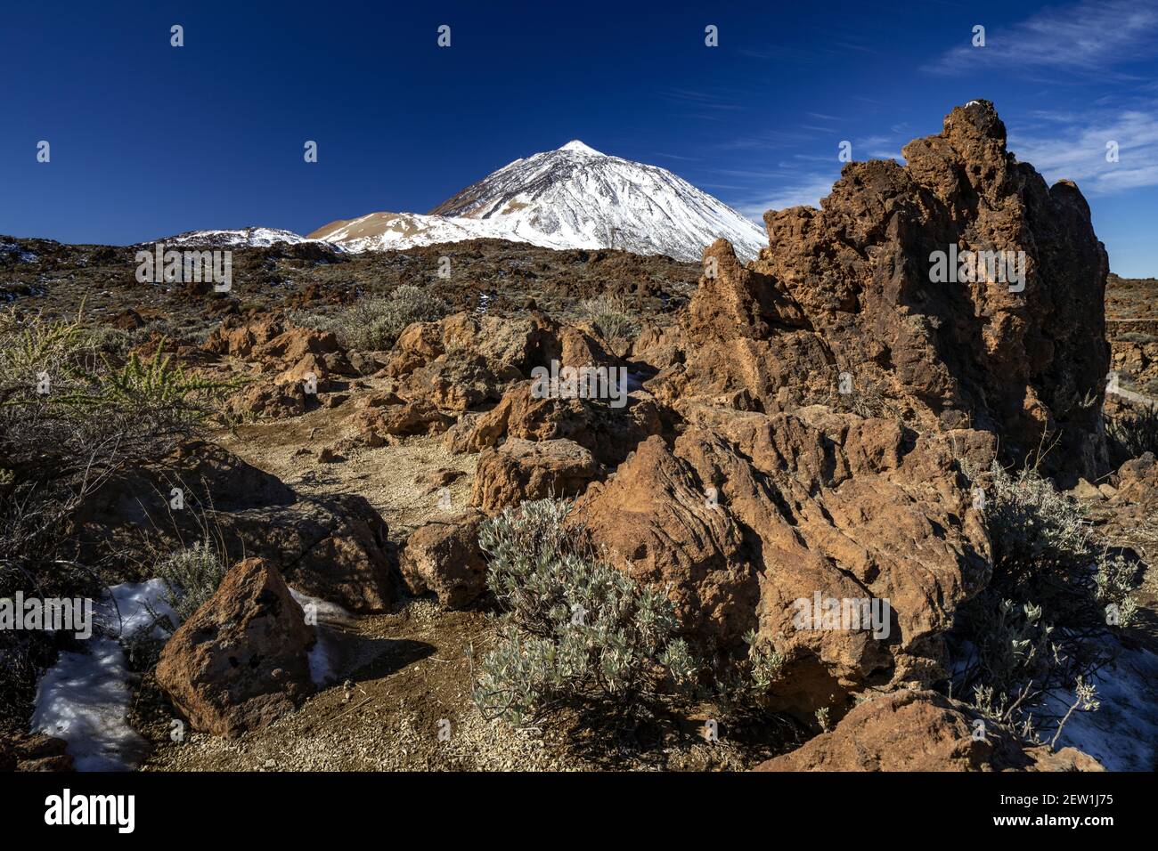 Spagna, Isole Canarie, isola di Tenerife, il Monte Teide è alto 12,198 metri Foto Stock