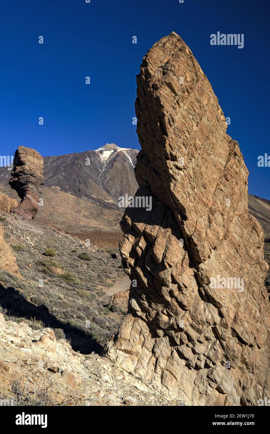 Spagna, Isole Canarie, Isola di Tenerife, Parco Nazionale del Teide, Roques de Garcia Foto Stock