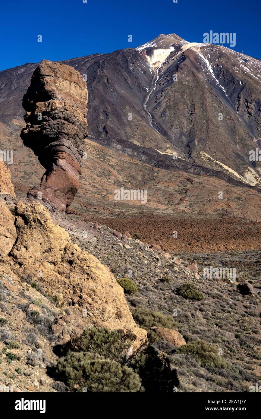 Spagna, Isole Canarie, Isola di Tenerife, Parco Nazionale del Teide, Roques de Garcia Foto Stock