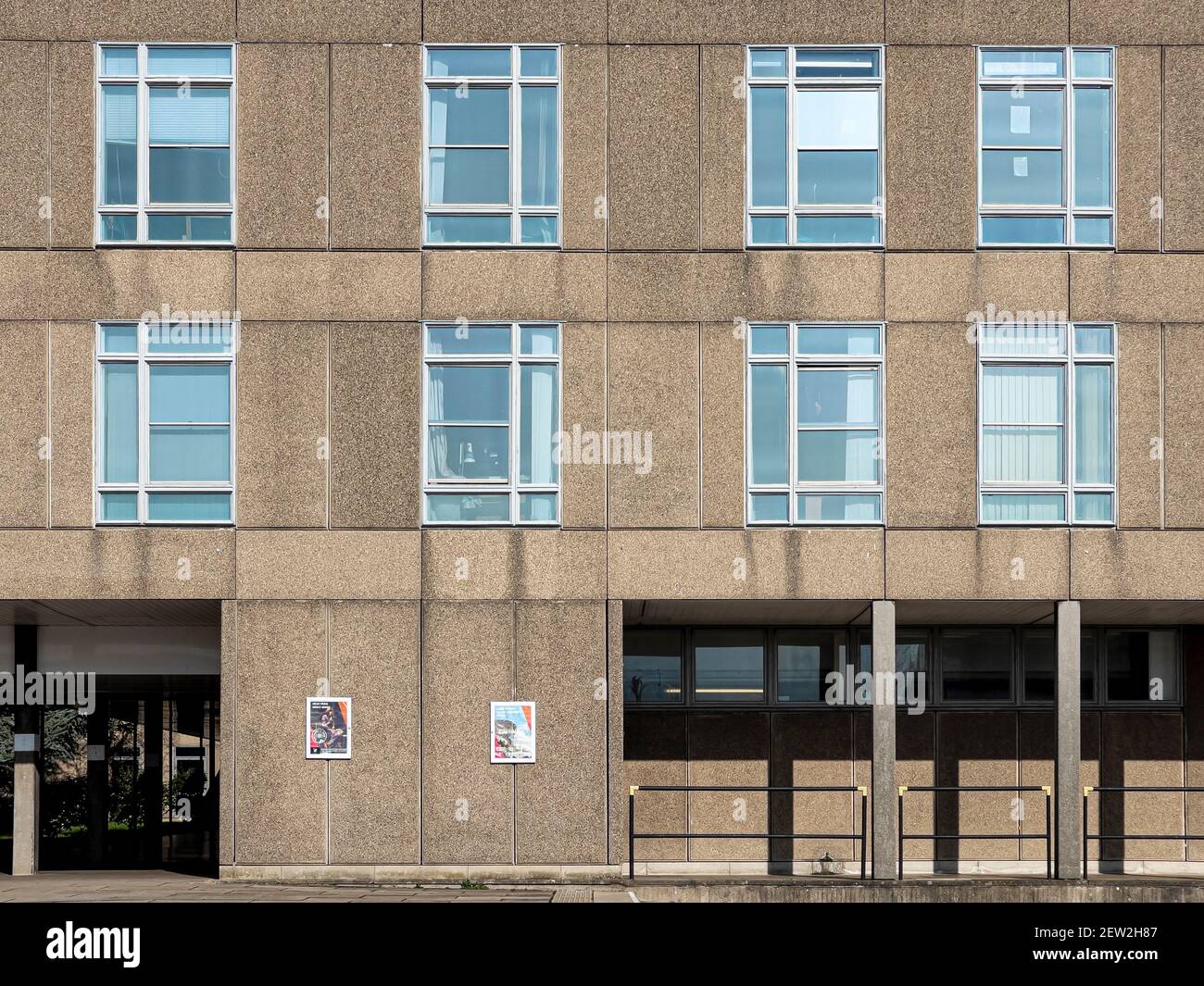 Architettura brutalista del Vanbrugh College, Università di York, Regno Unito Foto Stock