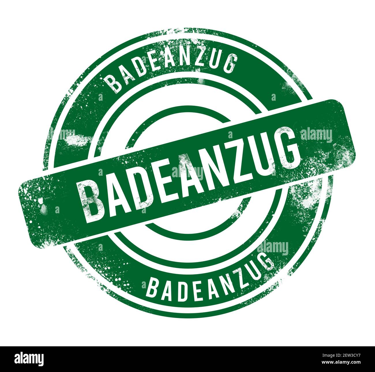 badeanzug - pulsante verde rotondo grunge, timbro Foto Stock