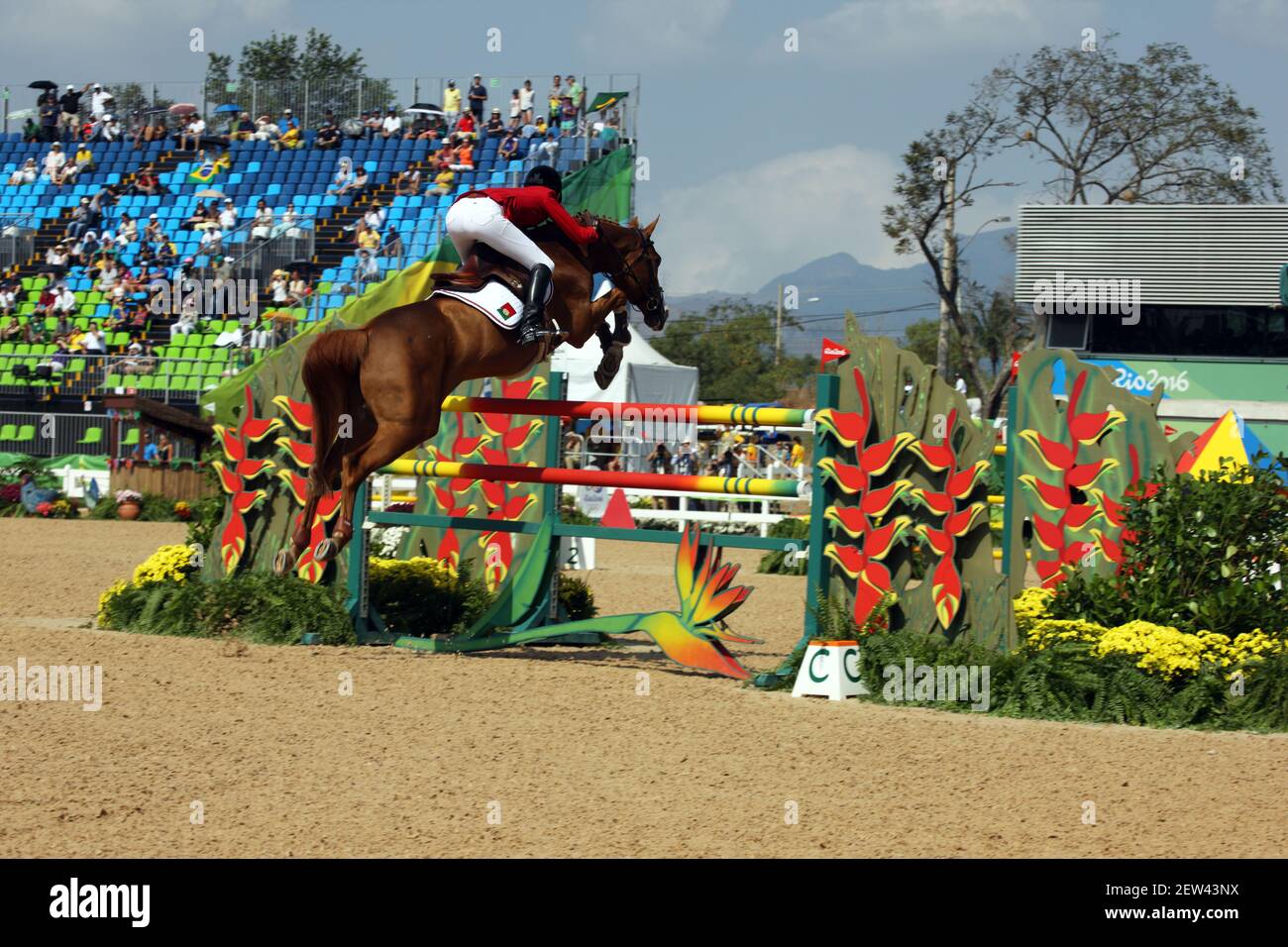 Luciana Diniz, a cavallo Fit for Fun ai Giochi Olimpici 2016 a Rio de Janeiro, Brasile Foto Stock