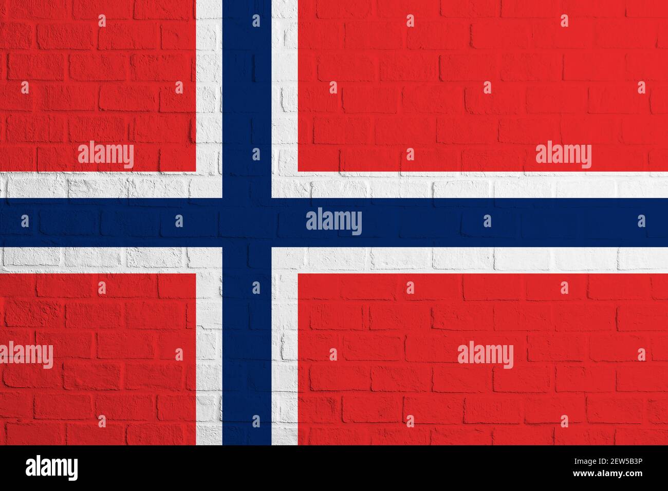 Bandiera di Norvegia. Struttura muraria in mattoni della bandiera della Norvegia. Foto Stock