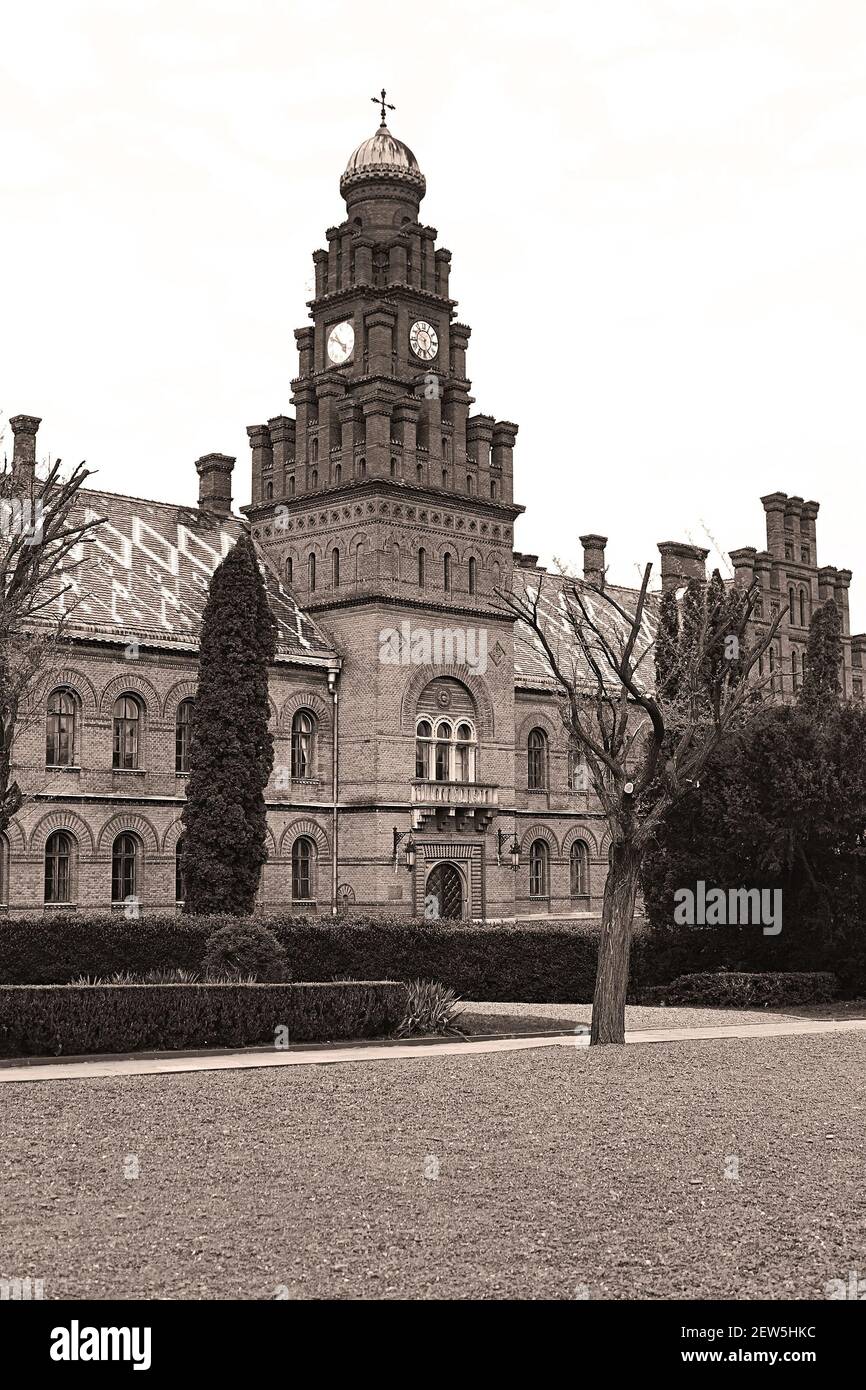 Residenza di Bukovinian e Metropoliti della Dalmazia, ora parte di Chernivtsi università. Yuriy Fedkovych Chernivtsi National University. Chernovtsi Foto Stock