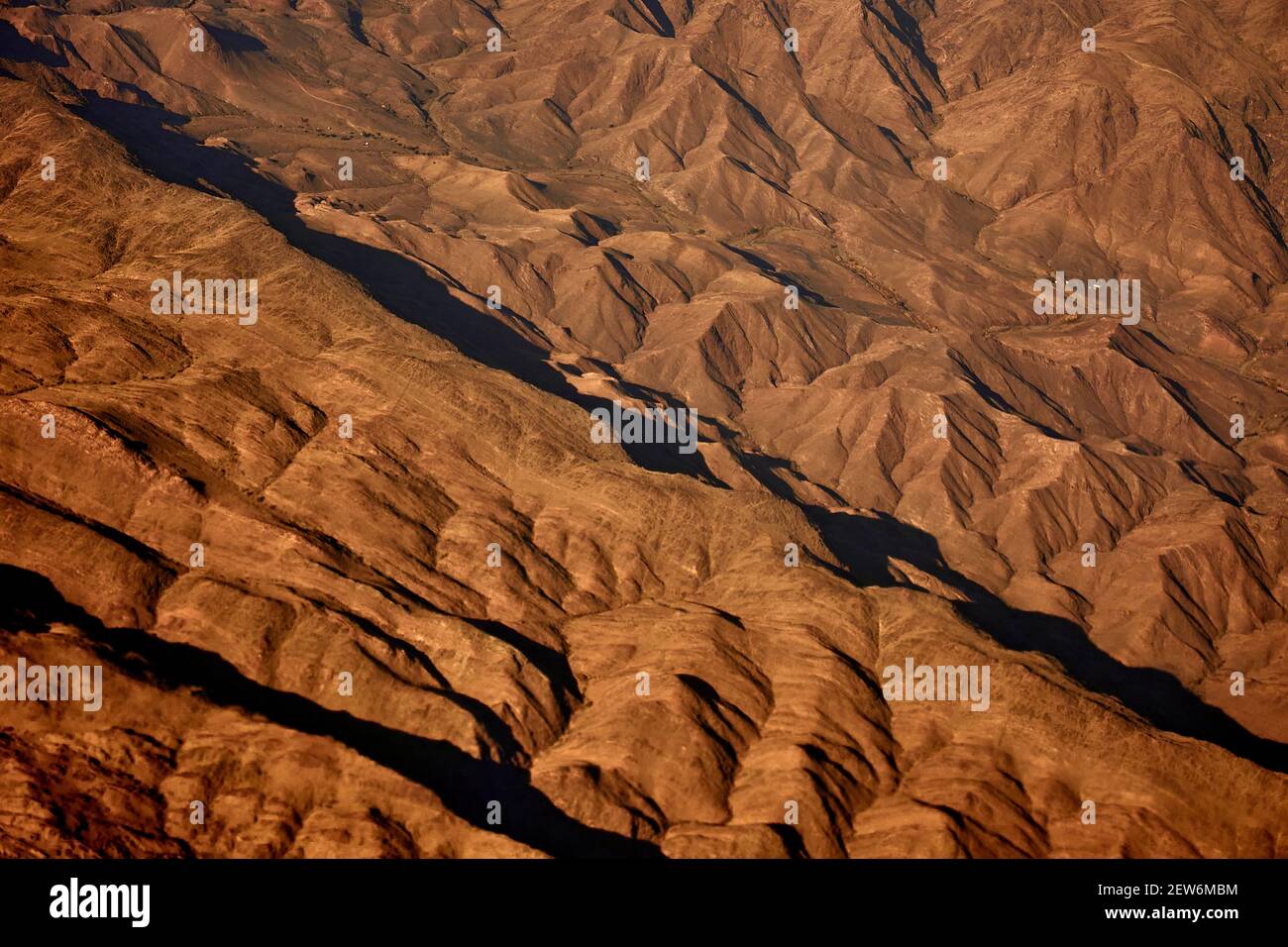 Montagne nel sud dell'Arabia Saudita dall'aria Foto Stock