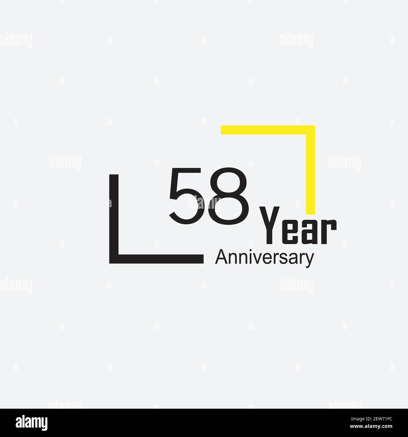 stile logotipo di 58 anni con scrittura a mano colore dorato per evento di  celebrazione, matrimonio, biglietto di auguri e invito Immagine e  Vettoriale - Alamy