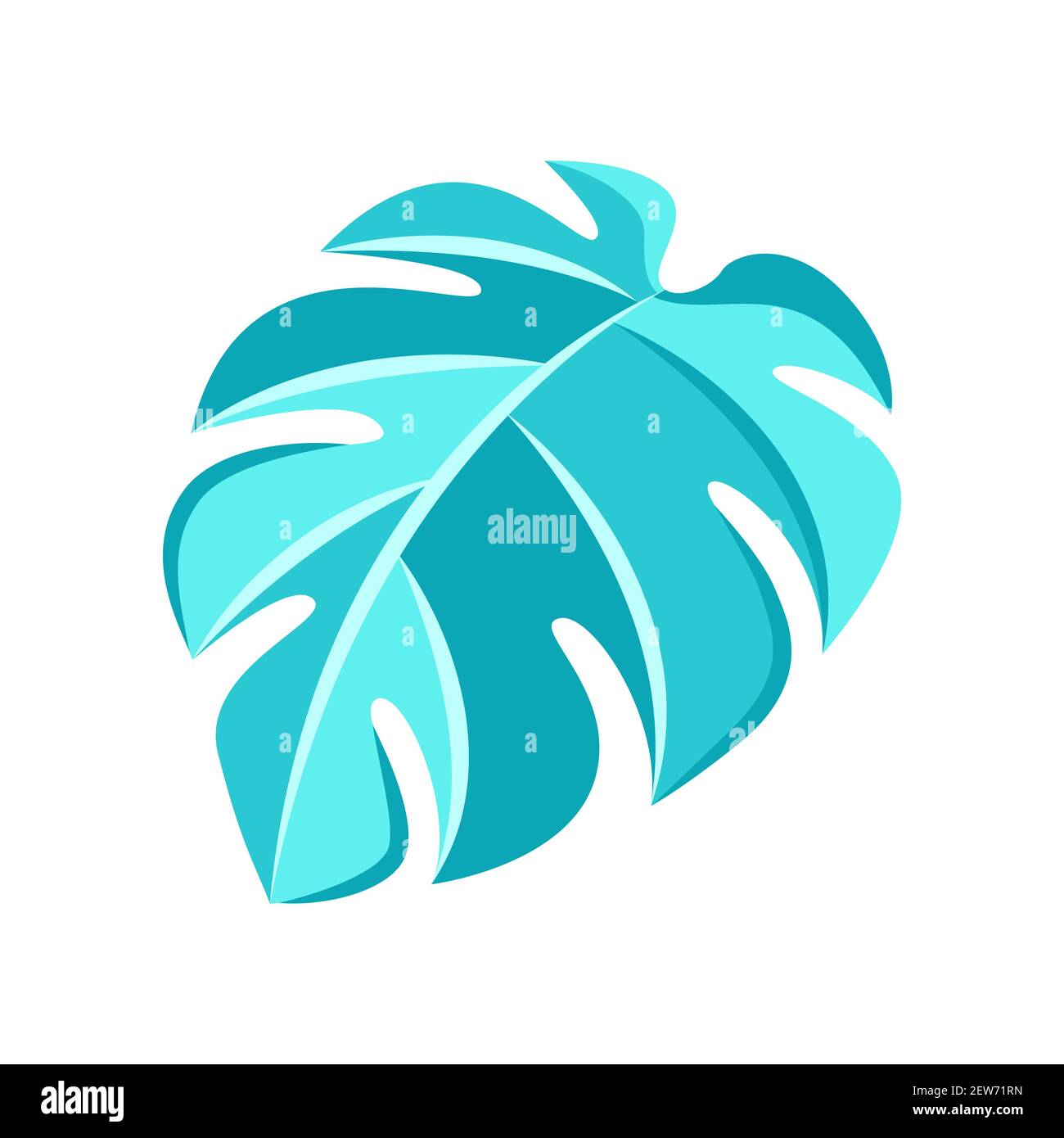 Illustrazione della foglia di monstera stilizzata. Illustrazione Vettoriale