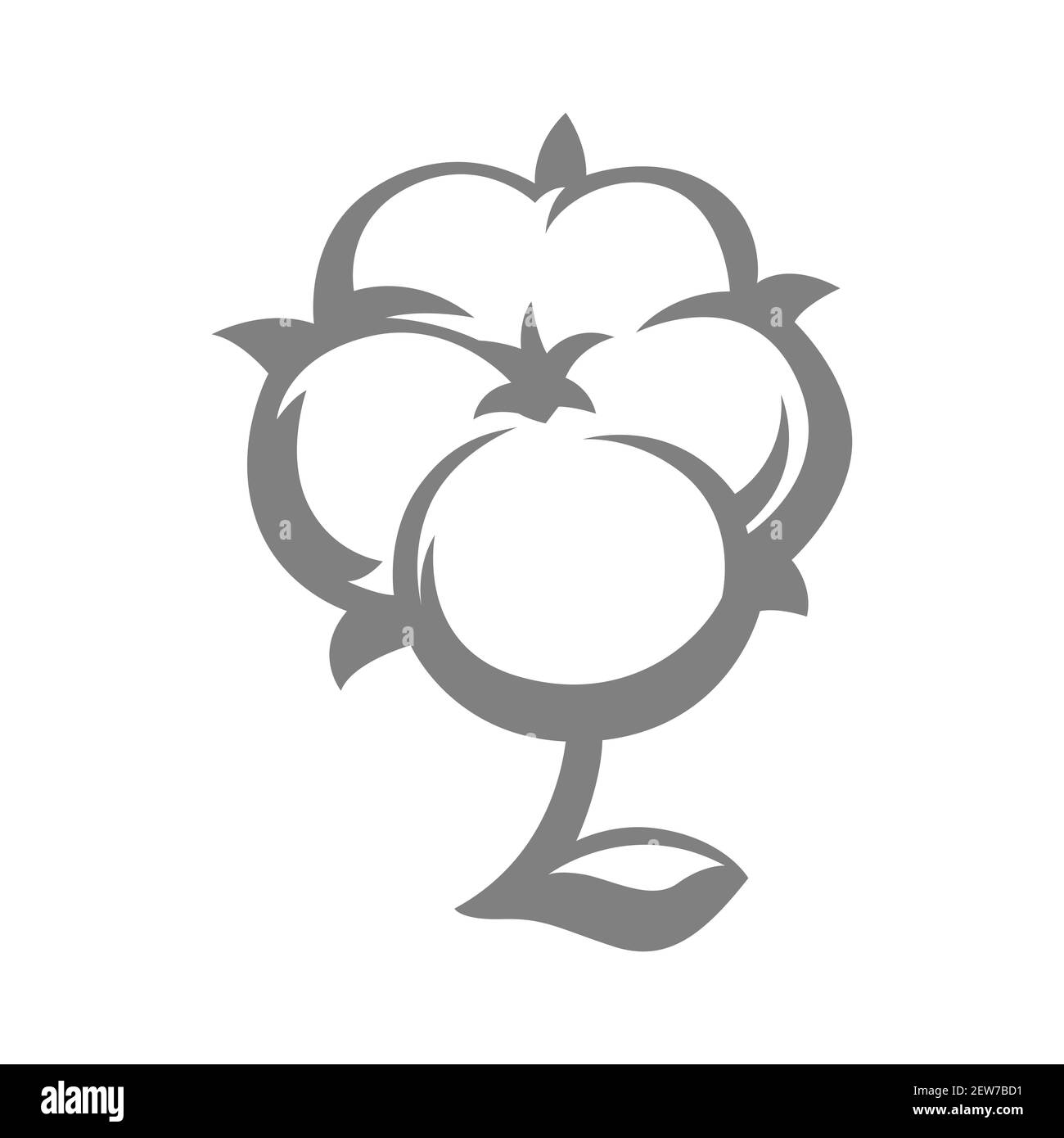 Immagine di ramoscello con batuffoli di cotone. Illustrazione Vettoriale