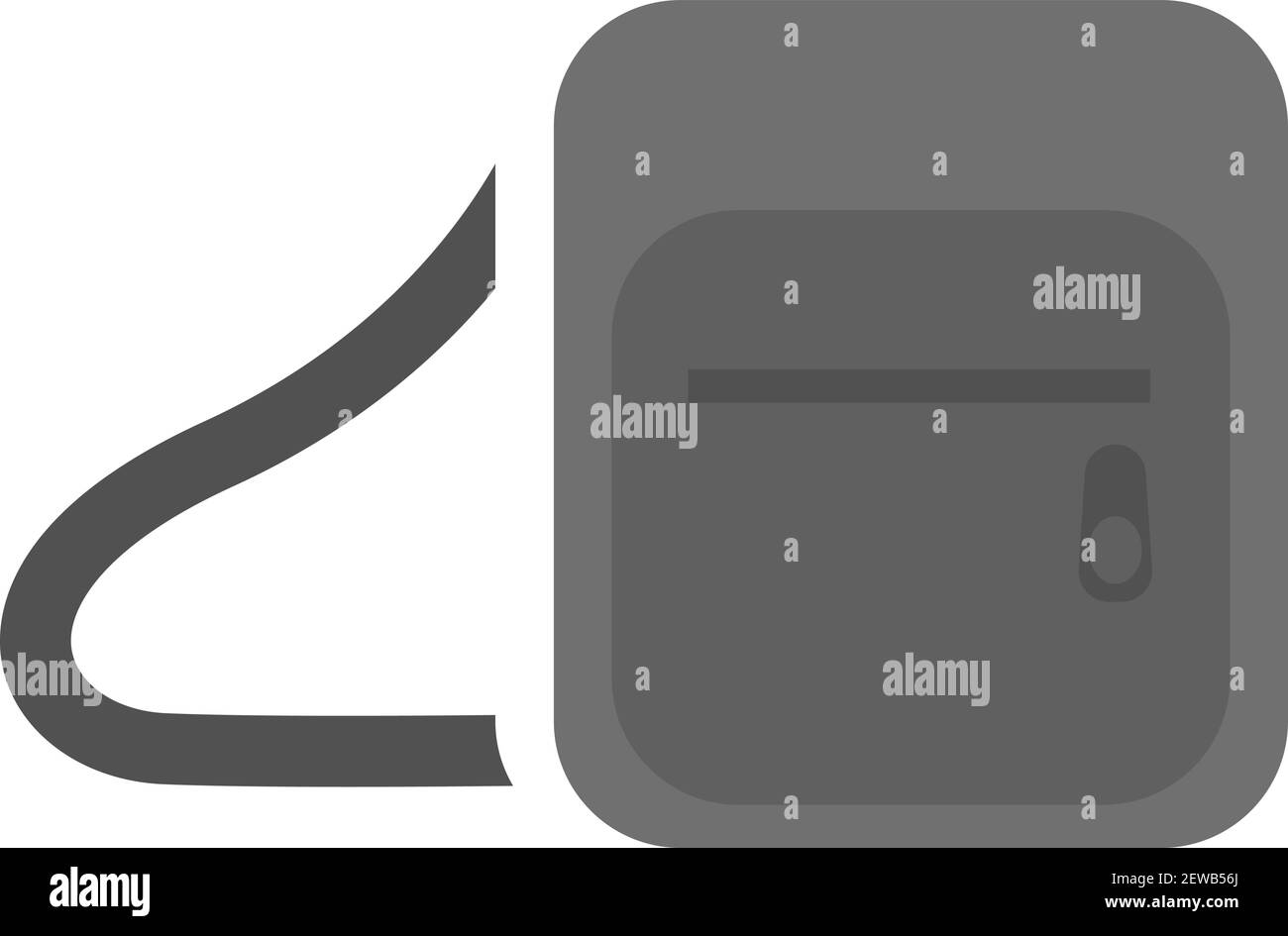 Borsa da uomo grigia, illustrazione, vettore su sfondo bianco. Illustrazione Vettoriale