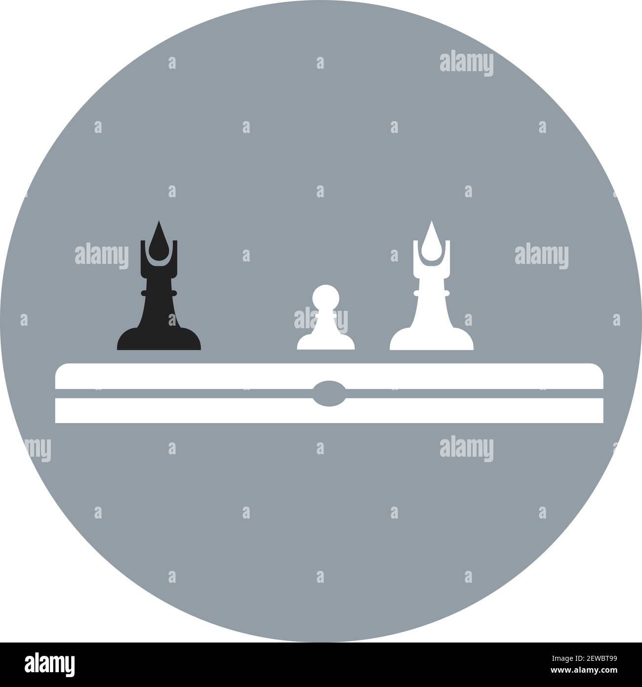 Scacchi finale, illustrazione, vettore su sfondo bianco. Illustrazione Vettoriale